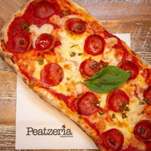 Slice of pizza from Peatzeria