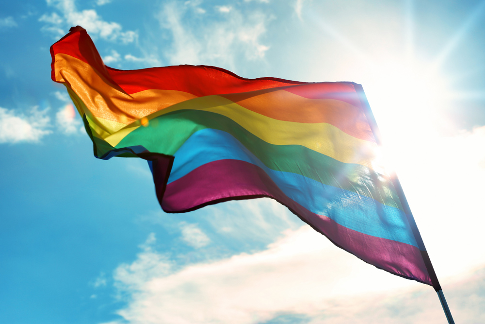 LGBT+ flag with rainbow colours