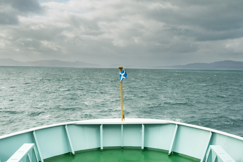 Calmac ferry approaching the Isle of Islay