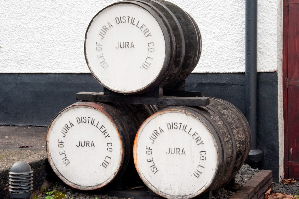 Three Jura whisky barrels