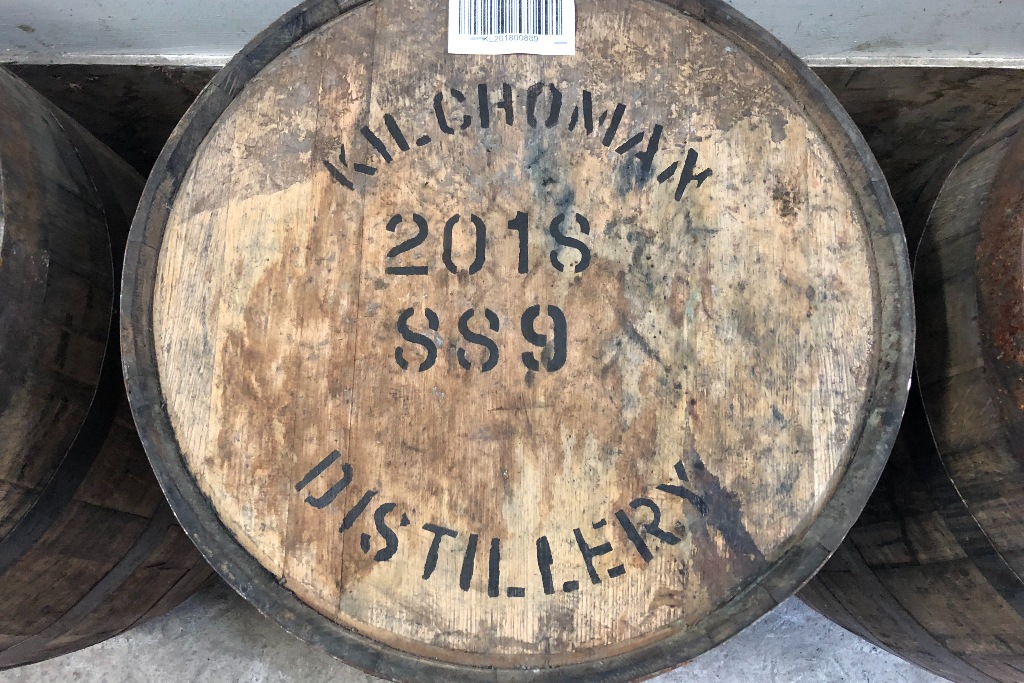 Whisky barrel at Kilchoman distillery