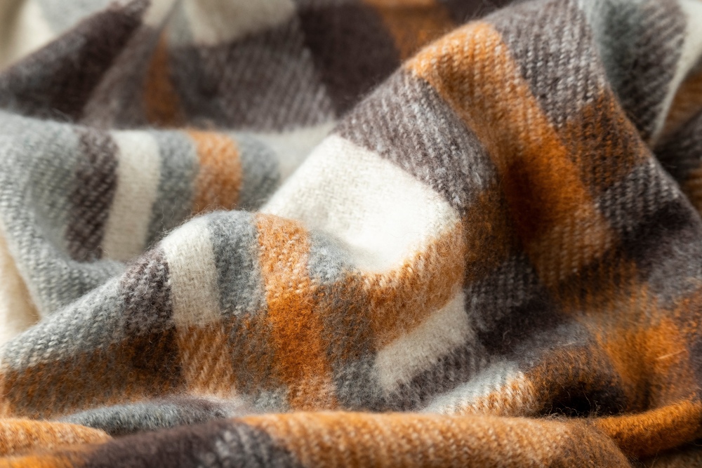 Woollen tartan close up